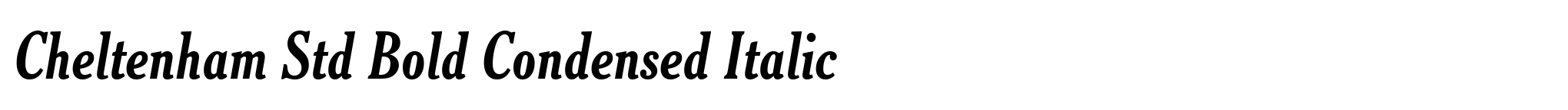 Cheltenham Std Bold Condensed Italic image
